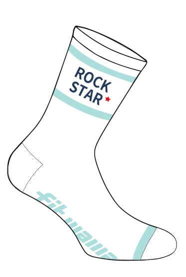 Medias Retro ROCKSTAR Rayas Blanco/Navy - PREORDEN