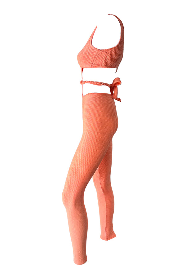 Unitard Antonia in Peach Jacard