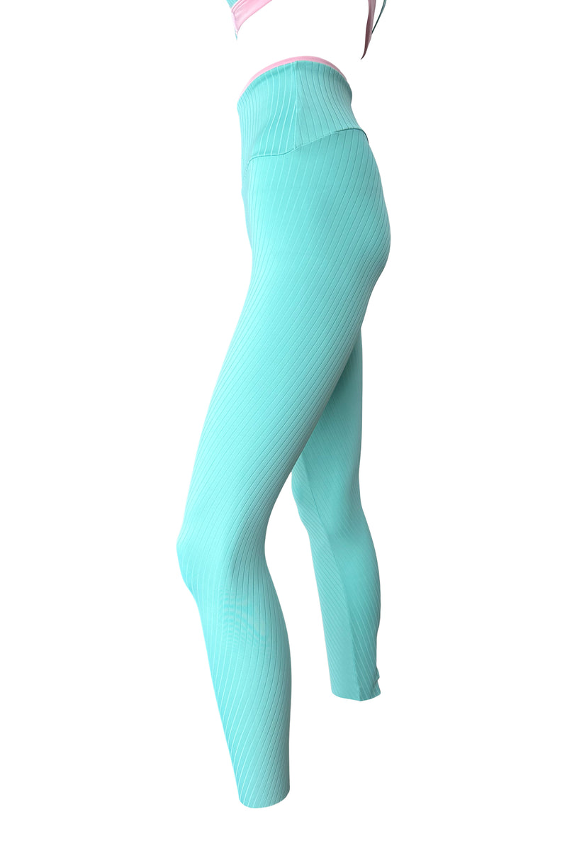 Zale Legging Core Control in Mint/Baby Pink