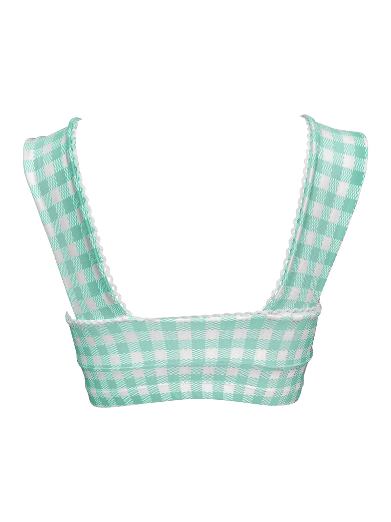 Gia Gingham Mint/White Bralette