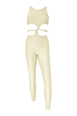 Unitard Antonia in Vanilla Jacard