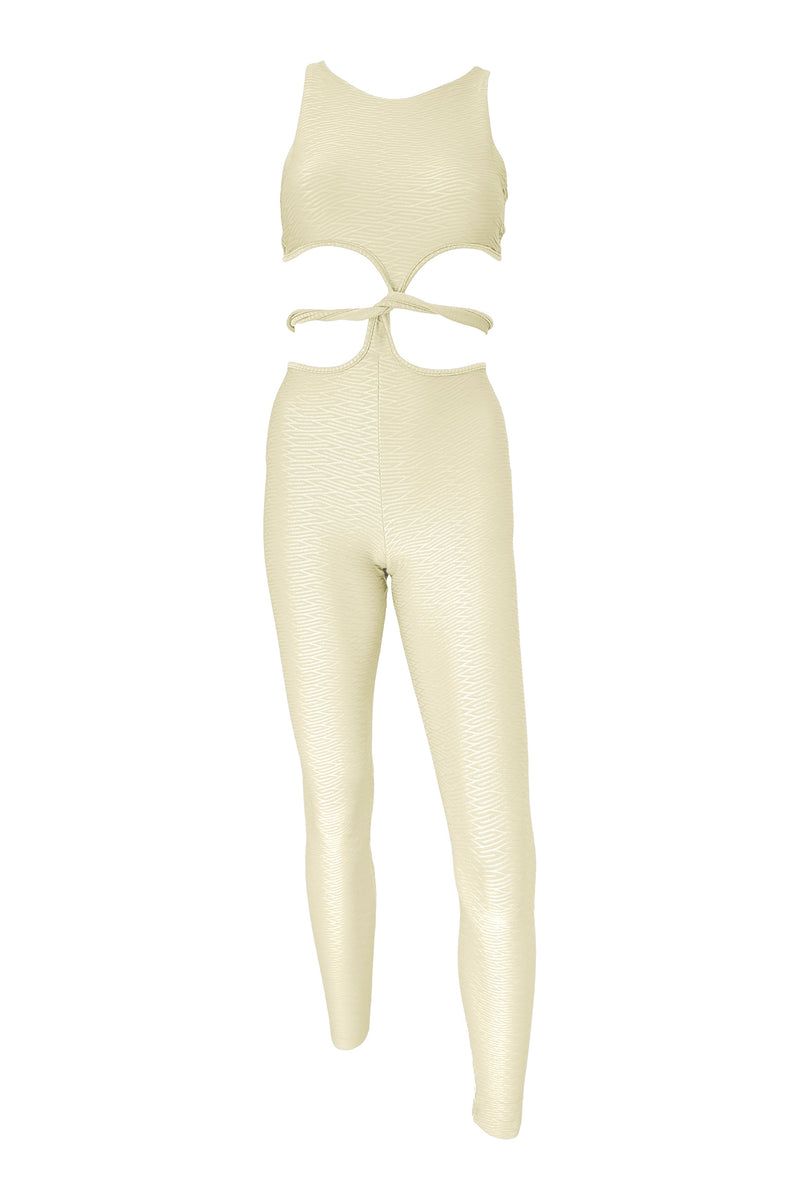 Unitard Antonia in Vanilla Jacard